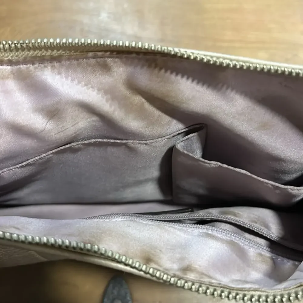 COACH Kristin Leather Shoulder Bag Champagne/Light Pink